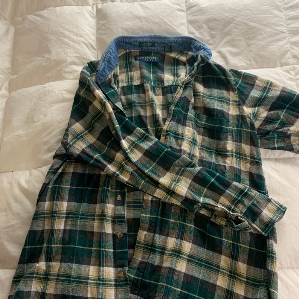 Jean Detail Green Flannel